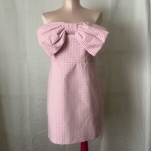 LoveShackFancy Bellica Bow-Embellished Cotton Gingham Mini Dress